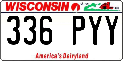 WI license plate 336PYY