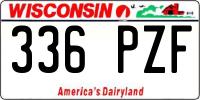 WI license plate 336PZF