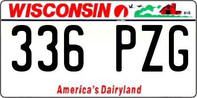 WI license plate 336PZG