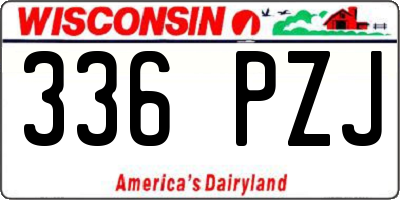 WI license plate 336PZJ