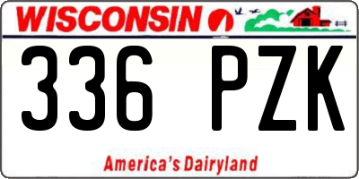 WI license plate 336PZK