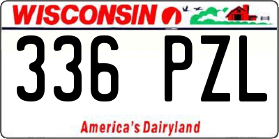 WI license plate 336PZL