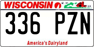 WI license plate 336PZN