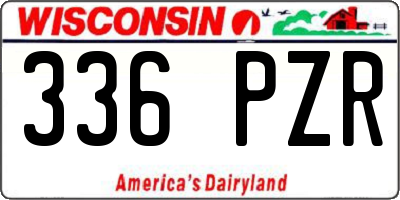 WI license plate 336PZR