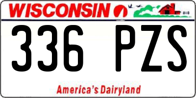 WI license plate 336PZS