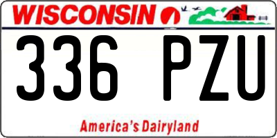 WI license plate 336PZU