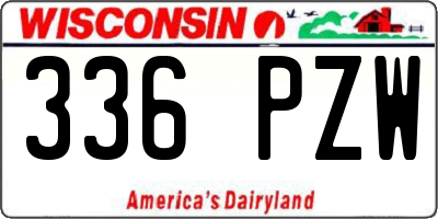 WI license plate 336PZW