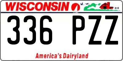 WI license plate 336PZZ