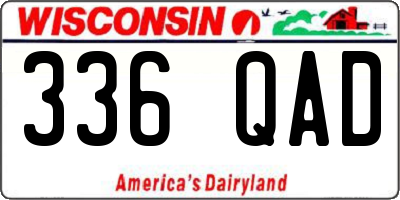 WI license plate 336QAD