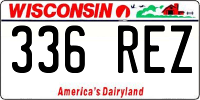 WI license plate 336REZ