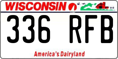 WI license plate 336RFB