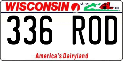 WI license plate 336ROD