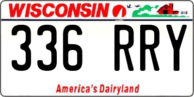 WI license plate 336RRY