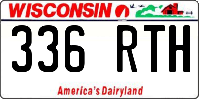WI license plate 336RTH