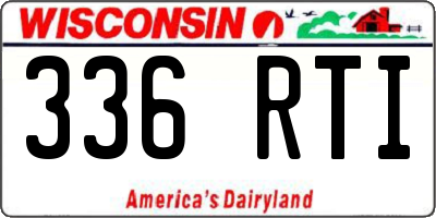 WI license plate 336RTI