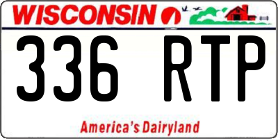 WI license plate 336RTP
