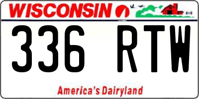 WI license plate 336RTW