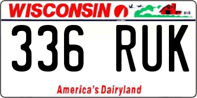 WI license plate 336RUK