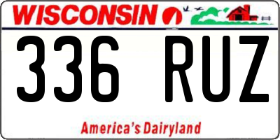 WI license plate 336RUZ