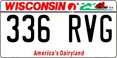 WI license plate 336RVG