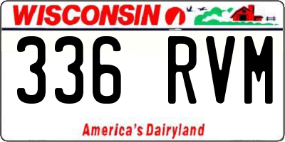 WI license plate 336RVM