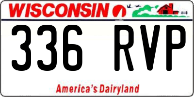 WI license plate 336RVP