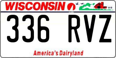 WI license plate 336RVZ