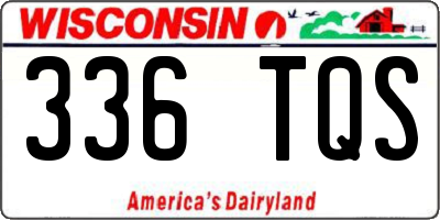 WI license plate 336TQS