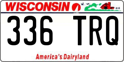 WI license plate 336TRQ