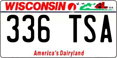 WI license plate 336TSA