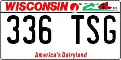 WI license plate 336TSG