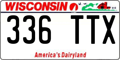 WI license plate 336TTX