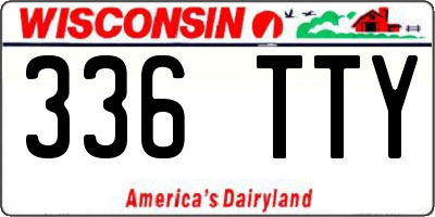 WI license plate 336TTY