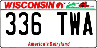 WI license plate 336TWA