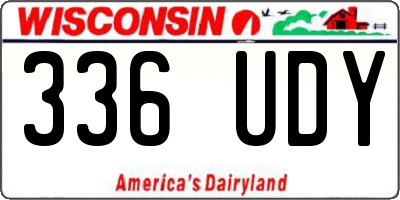 WI license plate 336UDY