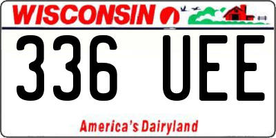 WI license plate 336UEE