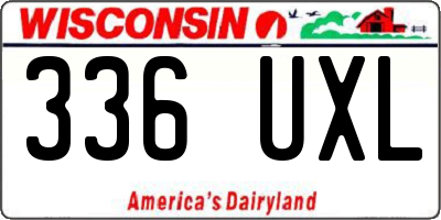 WI license plate 336UXL
