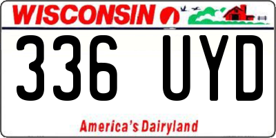 WI license plate 336UYD