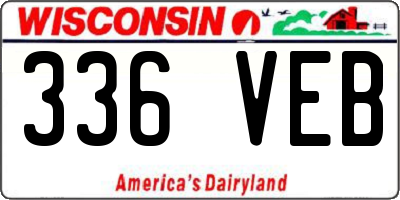 WI license plate 336VEB