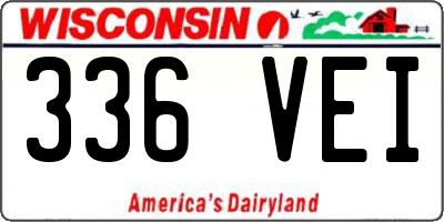 WI license plate 336VEI