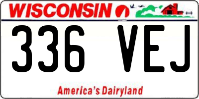 WI license plate 336VEJ