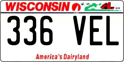 WI license plate 336VEL