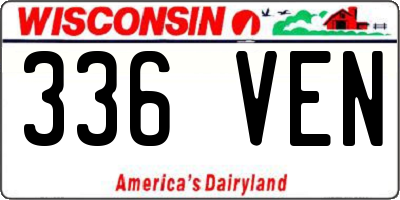 WI license plate 336VEN