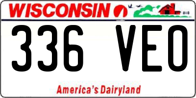 WI license plate 336VEO
