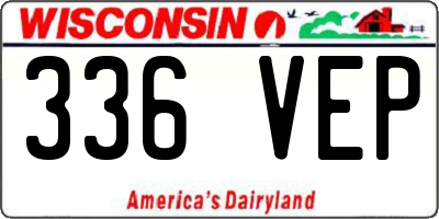 WI license plate 336VEP