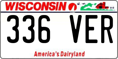 WI license plate 336VER