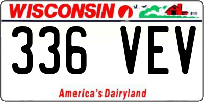 WI license plate 336VEV