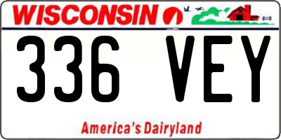 WI license plate 336VEY