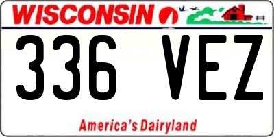 WI license plate 336VEZ