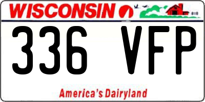 WI license plate 336VFP
